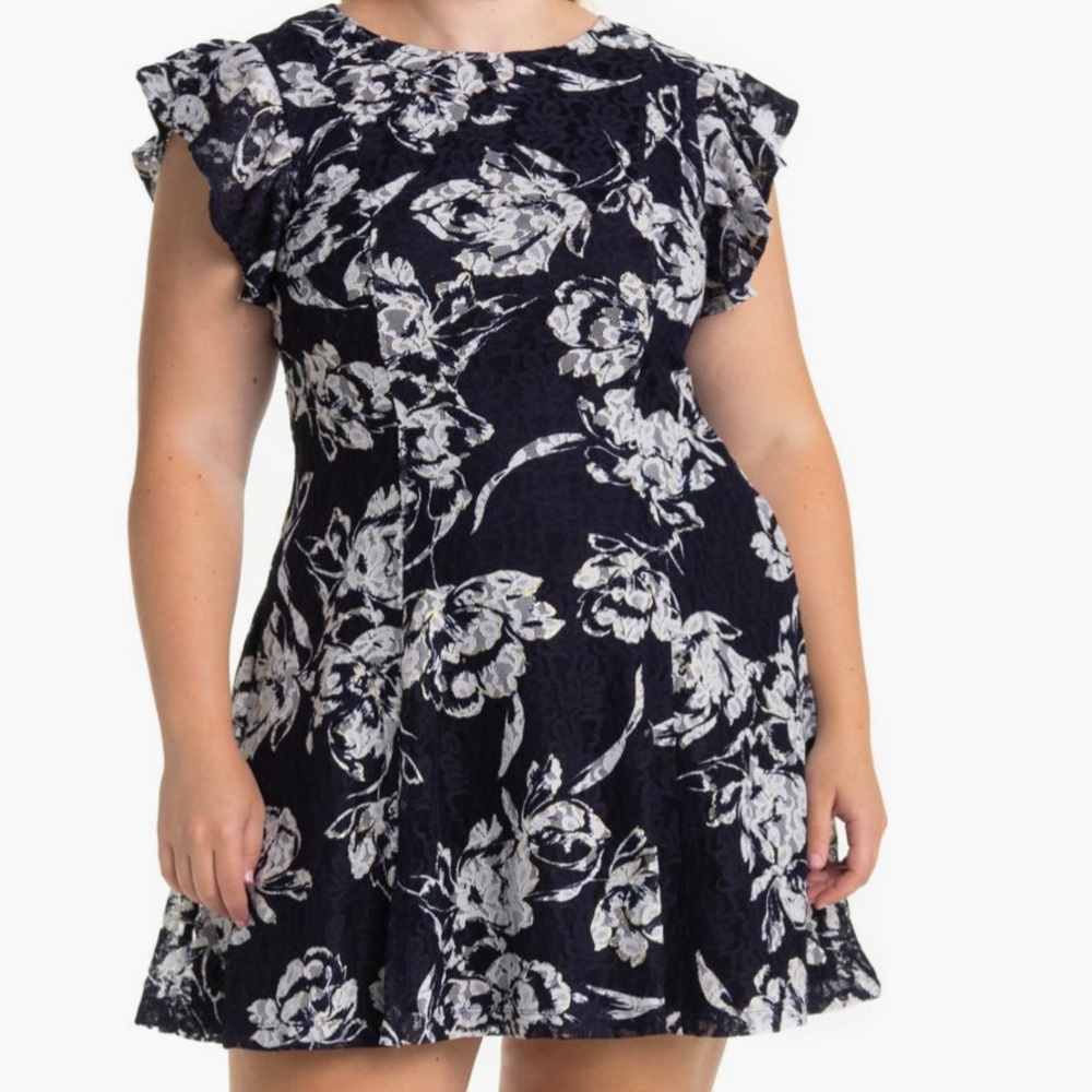 Floral Print Lace Dress